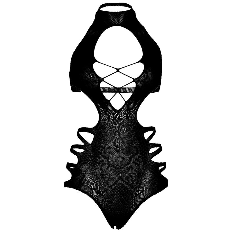 LEG AVENUE – BODY CON SPALLINE CUT-OUT TAGLIA UNICA – NERO