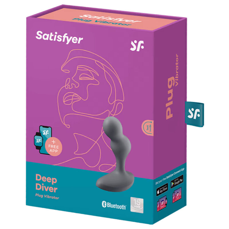 SATISFYER Deep Diver Connect App – Analvibrator, grau