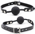 OHMAMA FETISH – Silicone ball gag with leather belt (padlock included)