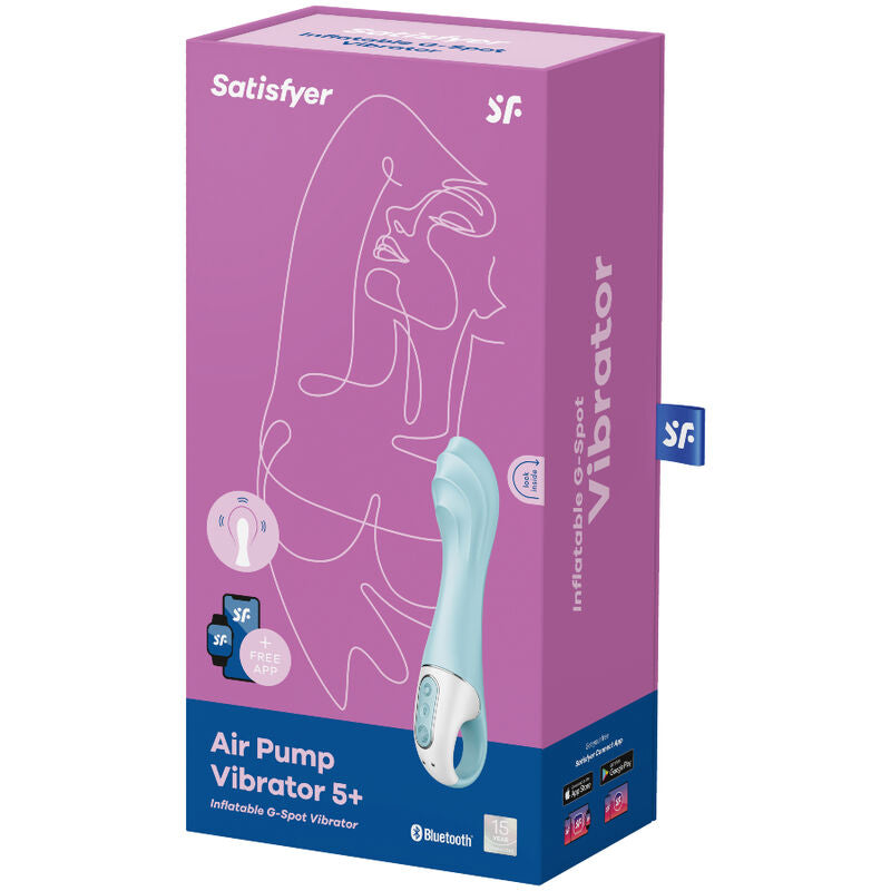 SATISFYER – AIR PUMP VIBRATOR 5+ INFLATABLE G-SPOT VIBRATOR APP BLUE
