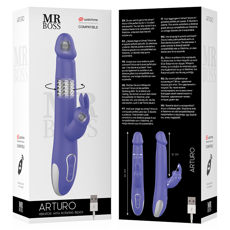 MR. BOSS Arturo – Vibrator & Rotator mit Watchme-Fernbedienung