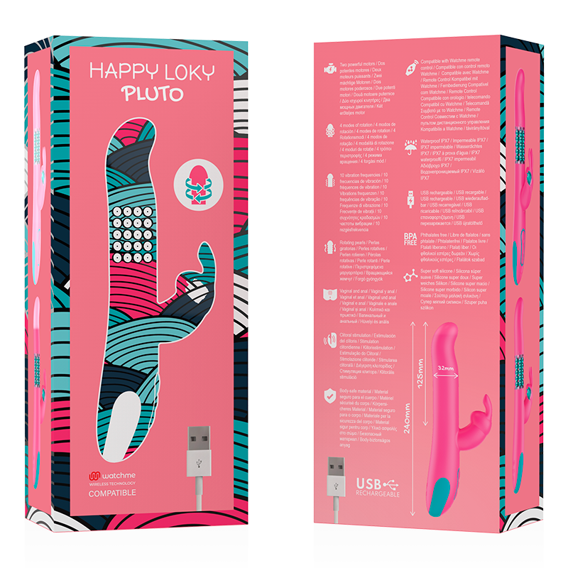 HAPPY LOKY Pluto – Rabbit-Vibrator & Rotator mit Watchme-Fernbedienung