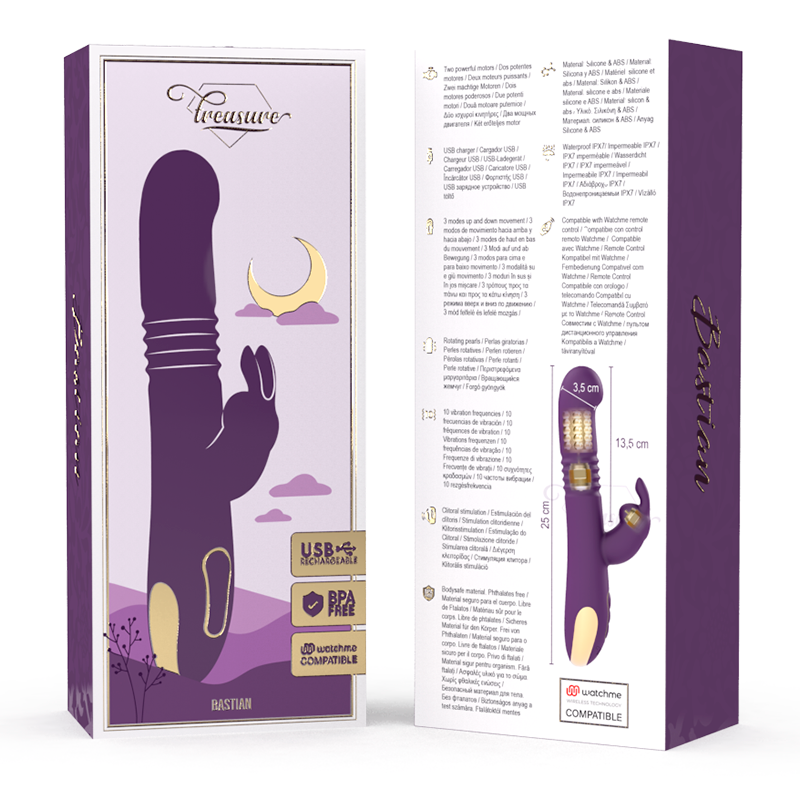 TREASURE – BASTIAN RABBIT UP & DOWN ROTATOR & VIBRATOR + WATCHME REMOTE CONTROL