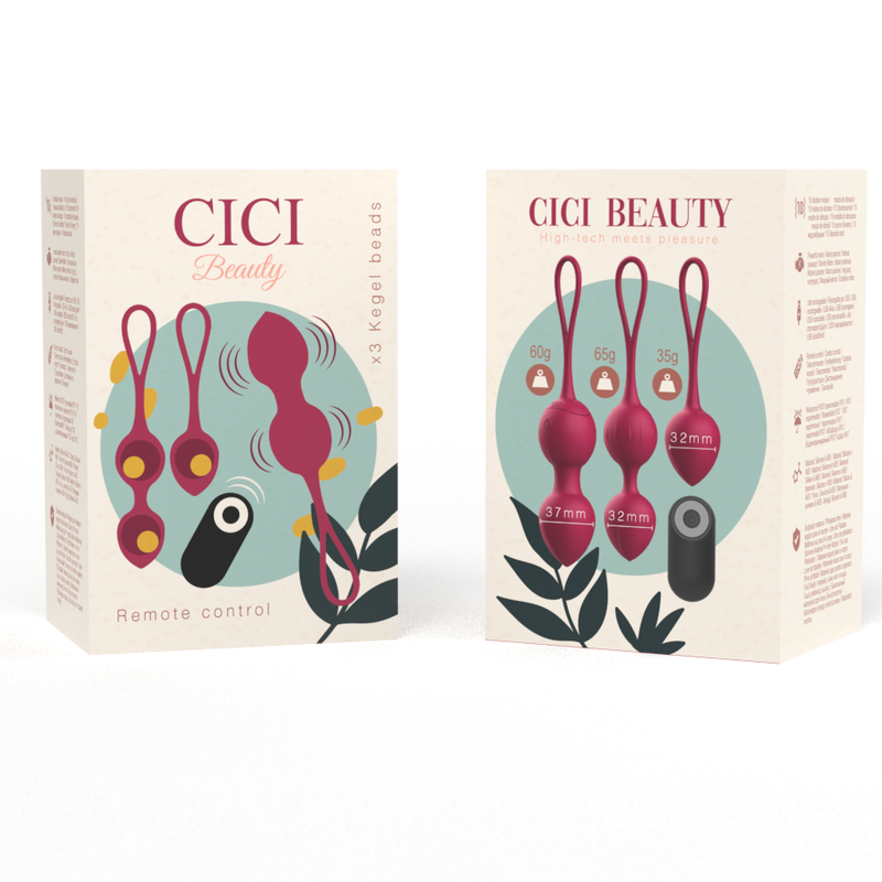 CICI BEAUTY – Premium Silikon 3er-Set vibrierende Kegelkugeln mit Fernbedienung