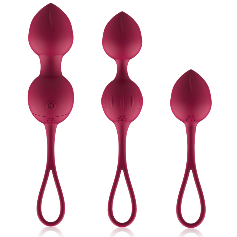 CICI BEAUTY – Premium Silikon 3er-Set vibrierende Kegelkugeln mit Fernbedienung