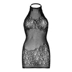 LEG AVENUE – RHINESTONE HALTER MINI ROBE TAILLE UNIQUE – NOIR