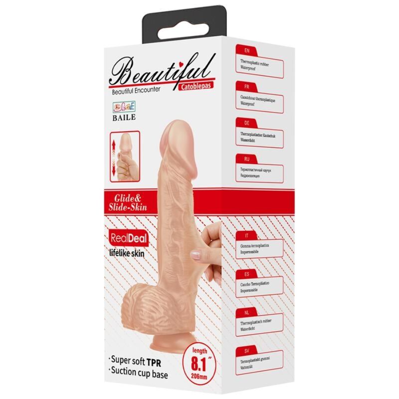 BAILE Schöne Begegnung Catoblepas – Flexibler realistischer Dildo, 20.6 cm, natürlich