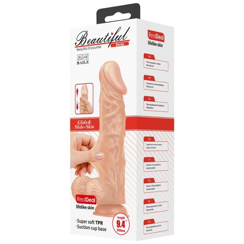 BAILE – BELLISSIMO INCONTRO DILDO REALISTICO FLESSIBILE BURAQ 24 CM NATURALE
