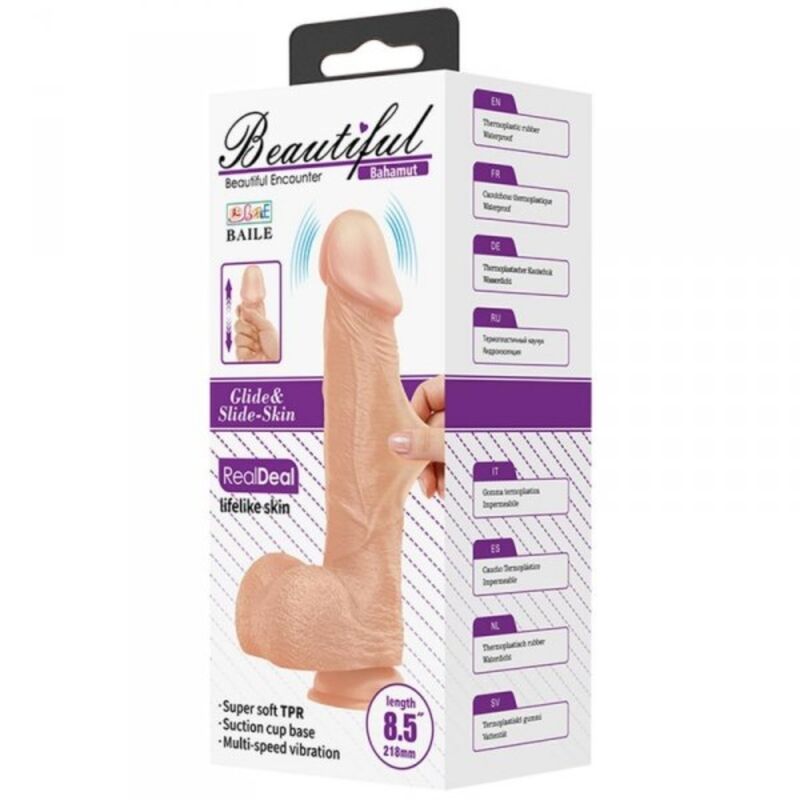 BAILE Schöne Begegnung Bahamut – Vibrierender Dildo, 21.8 cm, natürlich