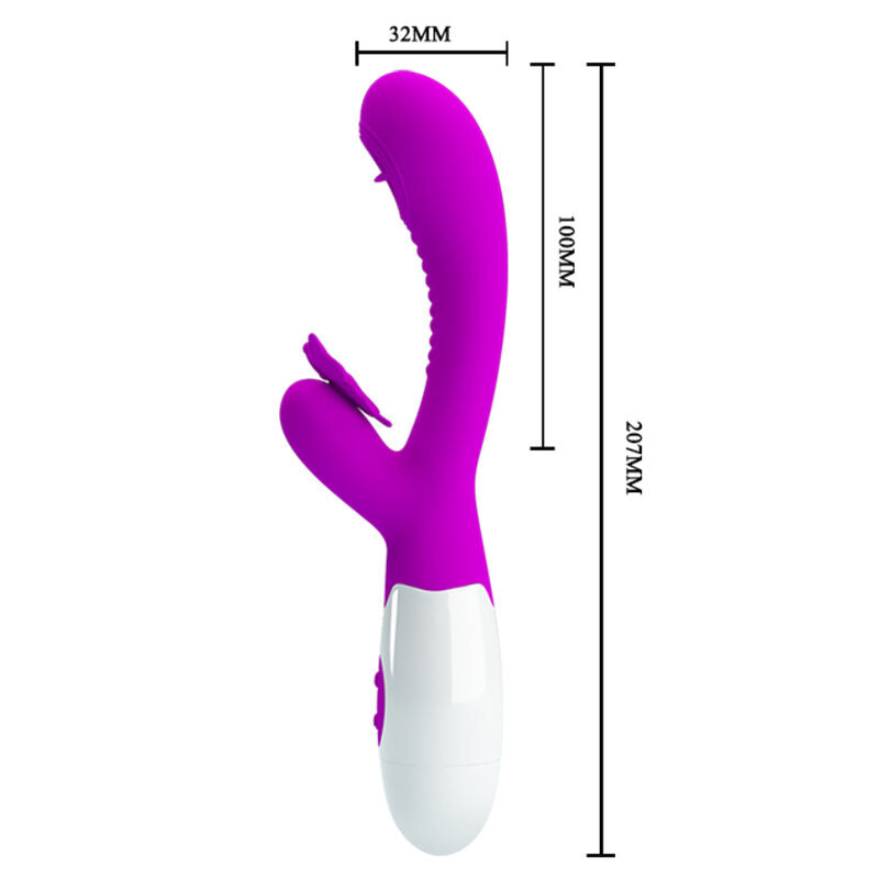 PRETTY LOVE Moth – Rabbit-Vibrator mit Leckfunktion, lila