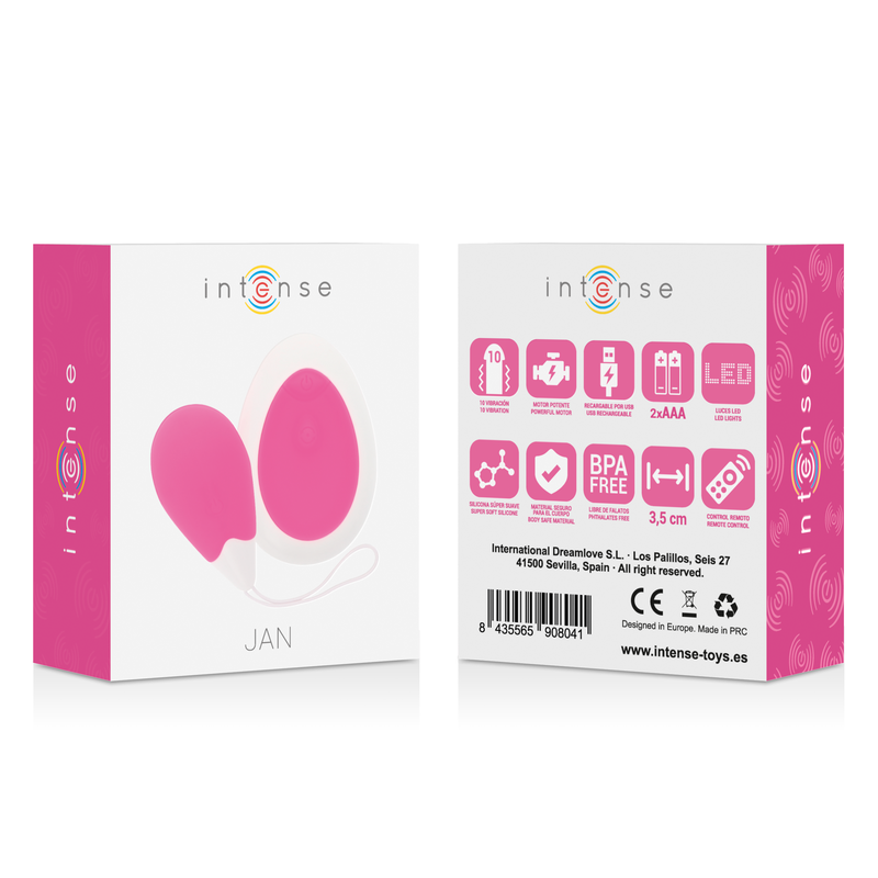 INTENSE Jan – Telecomando vibratore  egg Rosa