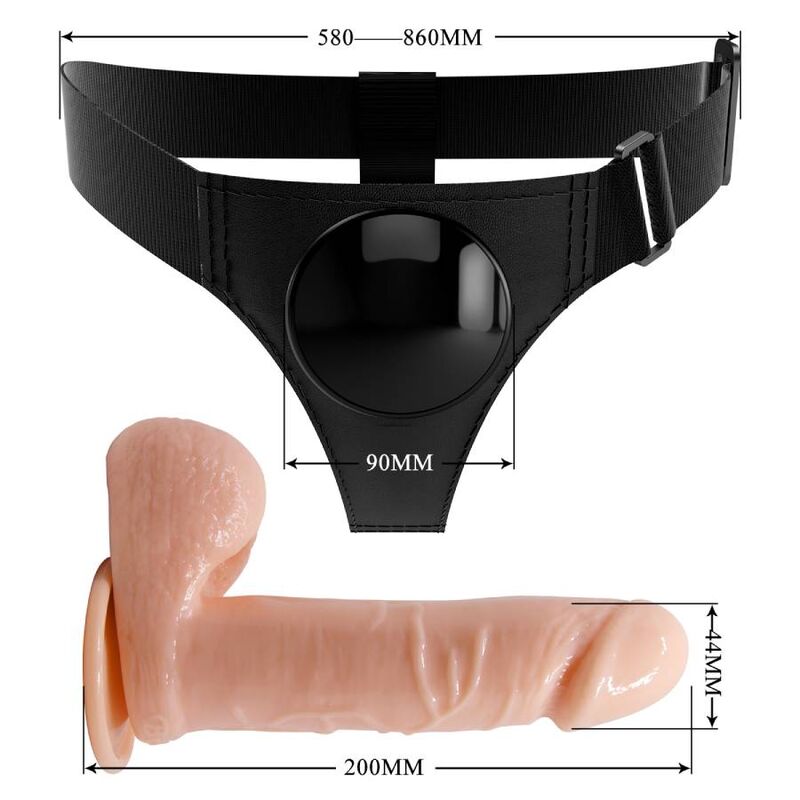 PRETTY LOVE Tom – Universal-Harness-Hose mit Dildo, 20 cm, Natur