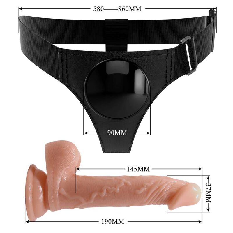 PRETTY LOVE Kevin – Universal-Harness-Hose mit Dildo, 19 cm, Natur