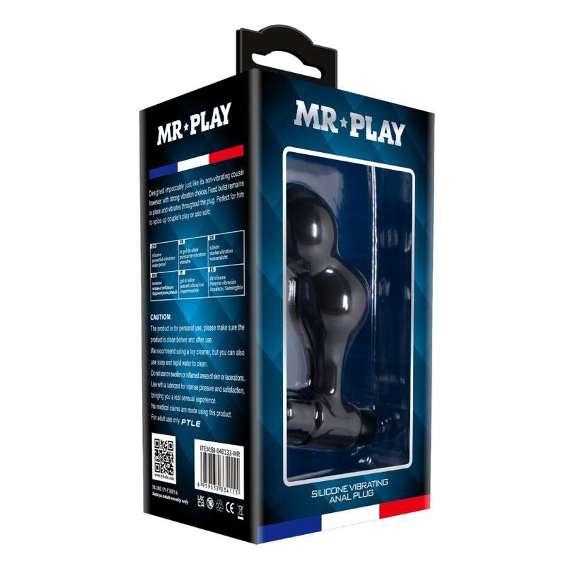 MR PLAY – PLUG ANAL VIBRATEUR EN SILICONE NOIR