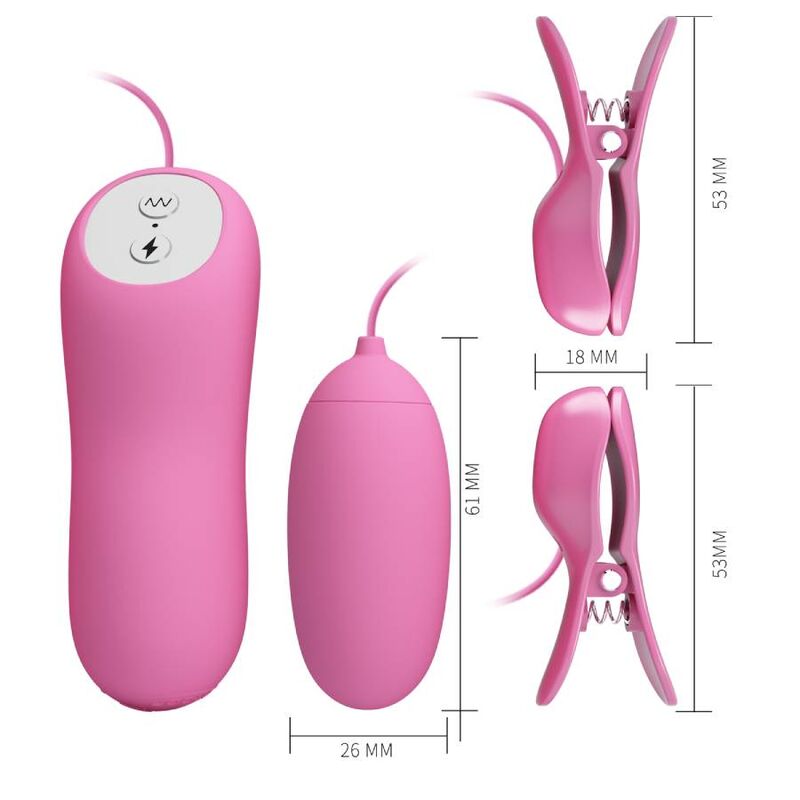 PRETTY LOVE – PINZETTA CON VIBRAZIONE ED ELETTROSHOCK ROSA