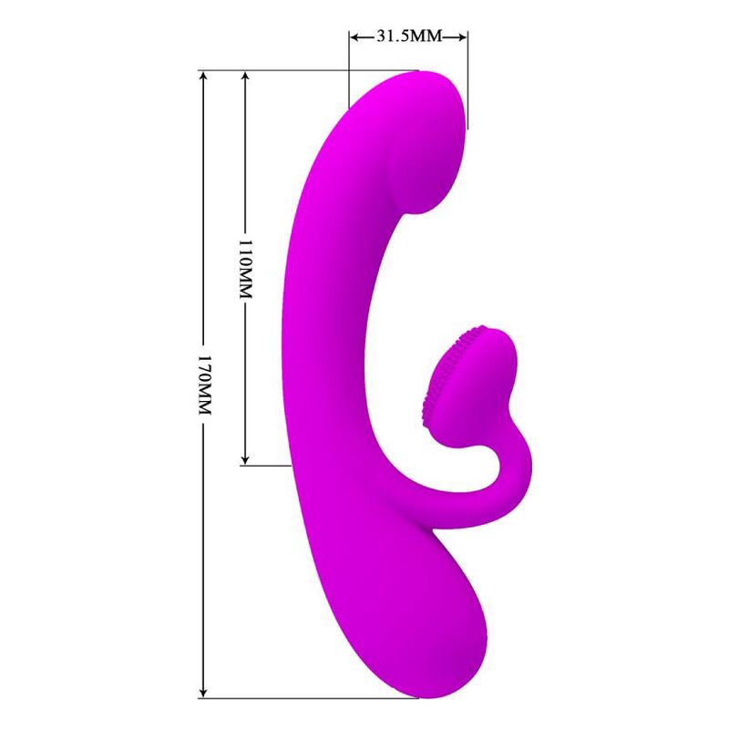 PRETTY LOVE – SINCERE SILICONE CLITORAL VIBRATOR AND SUCKER PURPLE