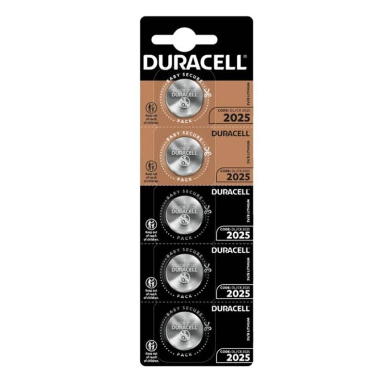 DURACELL – Lithium button-cell battery CR2025, 3V, 5 units