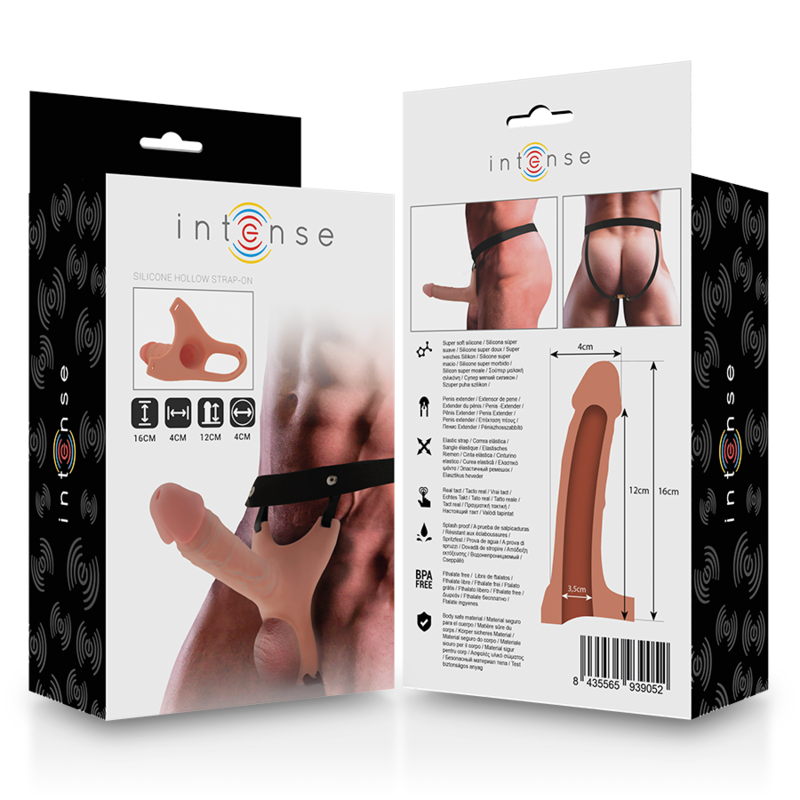 INTENSE – HOLLOW HARNESS WITH SILICONE DILDO 16 X 3.5 CM