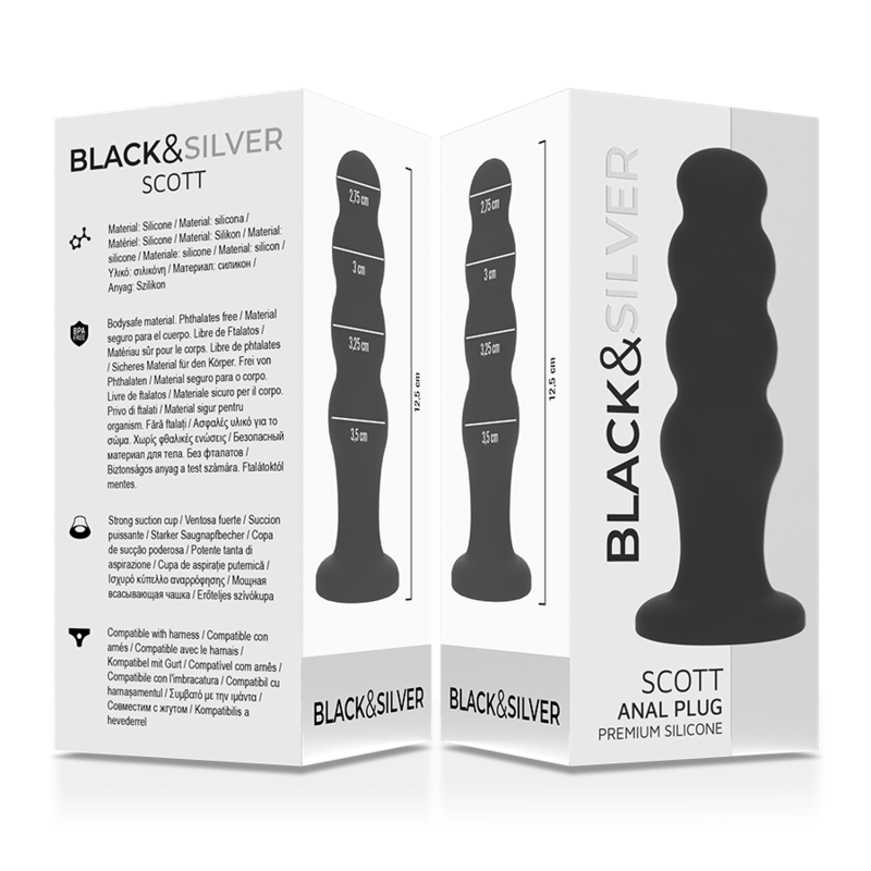 BLACK&SILVER Scott – Premium-Analplug aus Silikon, schwarz
