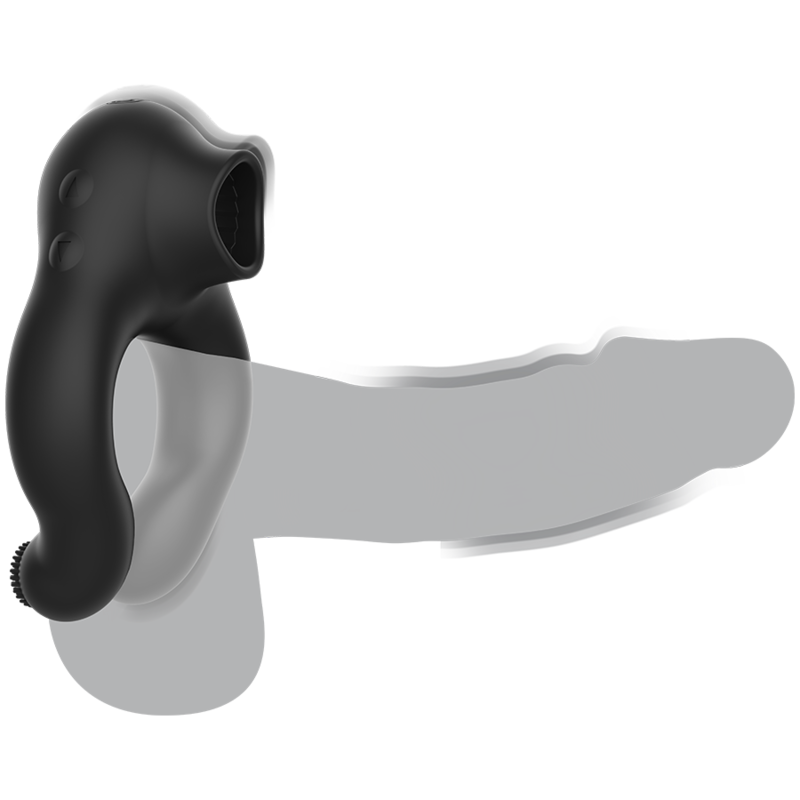 BLACK&SILVER – Vibrationsring aus Silikon mit 3 Motoren, wiederaufladbar, schwarz