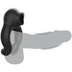 BLACK&SILVER – Vibrationsring aus Silikon mit 3 Motoren, wiederaufladbar, schwarz