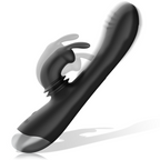 BLACK&SILVER Adam – Wiederaufladbarer Rabbit-Vibrator aus Silikon, schwarz