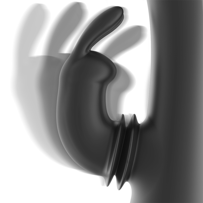BLACK&SILVER Adam – Wiederaufladbarer Rabbit-Vibrator aus Silikon, schwarz