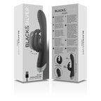 BLACK&SILVER Adam – Wiederaufladbarer Rabbit-Vibrator aus Silikon, schwarz