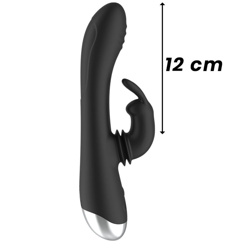 BLACK&SILVER Adam – Wiederaufladbarer Rabbit-Vibrator aus Silikon, schwarz
