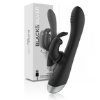 BLACK&SILVER Adam – Wiederaufladbarer Rabbit-Vibrator aus Silikon, schwarz