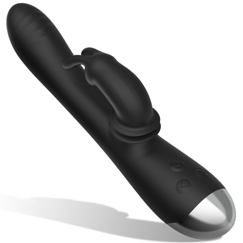 BLACK&SILVER – DJ. ADAM RECHARGEABLE SILICONE RABBIT STIMULATOR BLACK
