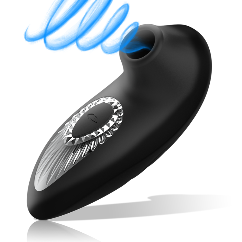 BLACK&SILVER – DRAKE DELUXE SUCKING VIBE RECHARGEABLE SILICONE BLACK