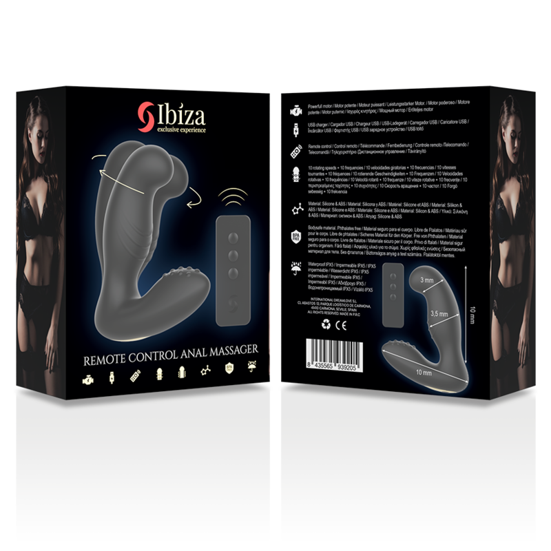 Ibiza – Analmassager mit Fernbedienung, 10 x 3,5 cm
