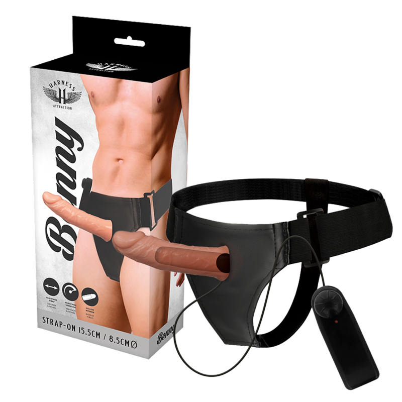 HARNESS ATTRACTION Benny – Hohlharness mit Vibrator, 15 x 4,5 cm