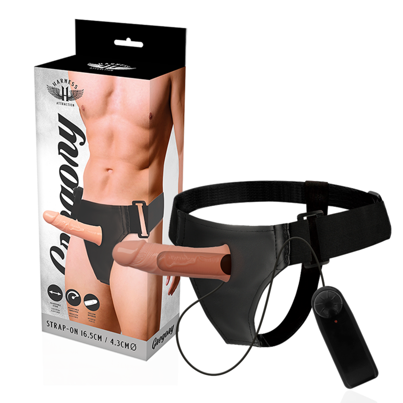 HARNESS ATTRACTION Gregory – Hollow rnes with Vibrator 16.5 cm -o- 4.3 cm