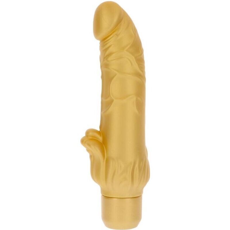 GET REAL Gold Dicker Stim – Vibrator mit Klitoris-Stimulator, gold