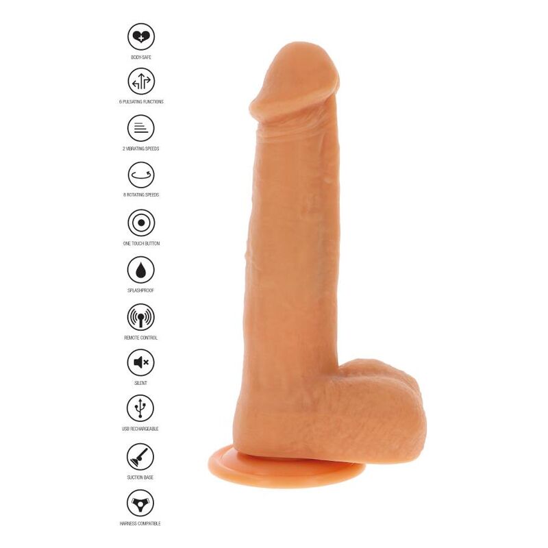 GET REAL – Vibrierender Dildo mit rotierenden Perlen
