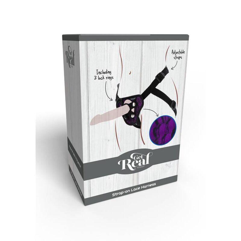 GET REAL – STRAP-ON LACE HARNESS PURPLE