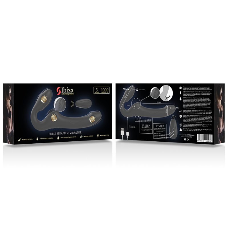 Ibiza Strapples – Riemenloser Vibrator mit Drucktasten-Fernbedienung