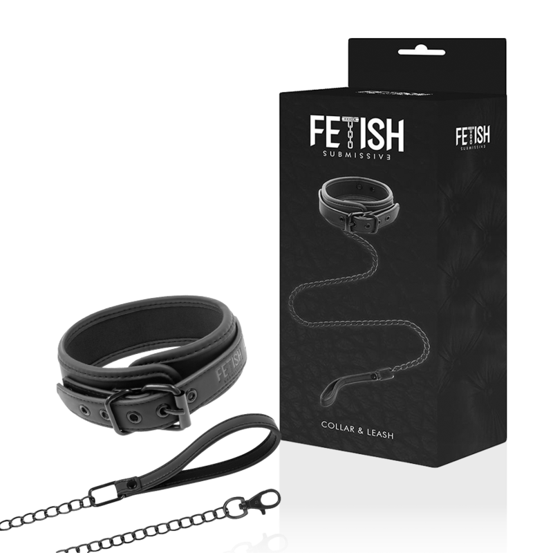 FETISH SUBMISSIVE Kettenhalsband – mit Leine, nickelfreies Metall