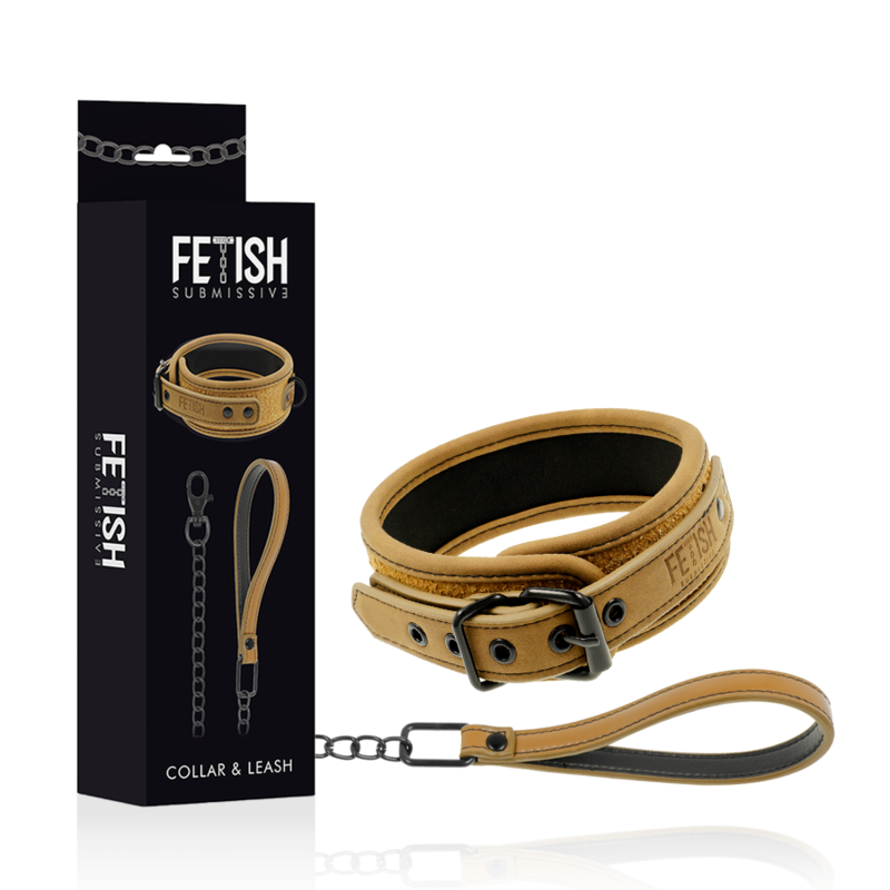 FETISH SUBMISSIVE ORIGIN – Handschellen- und Halsband-Set mit Metallkette