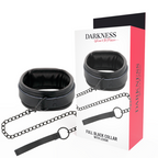 DARKNESS – Schwarzes Halsband mit Leine