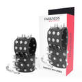 DARKNESS Skulls and Bones – Black spiked handcuffs