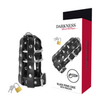 DARKNESS – Leather chastity cage with lock
