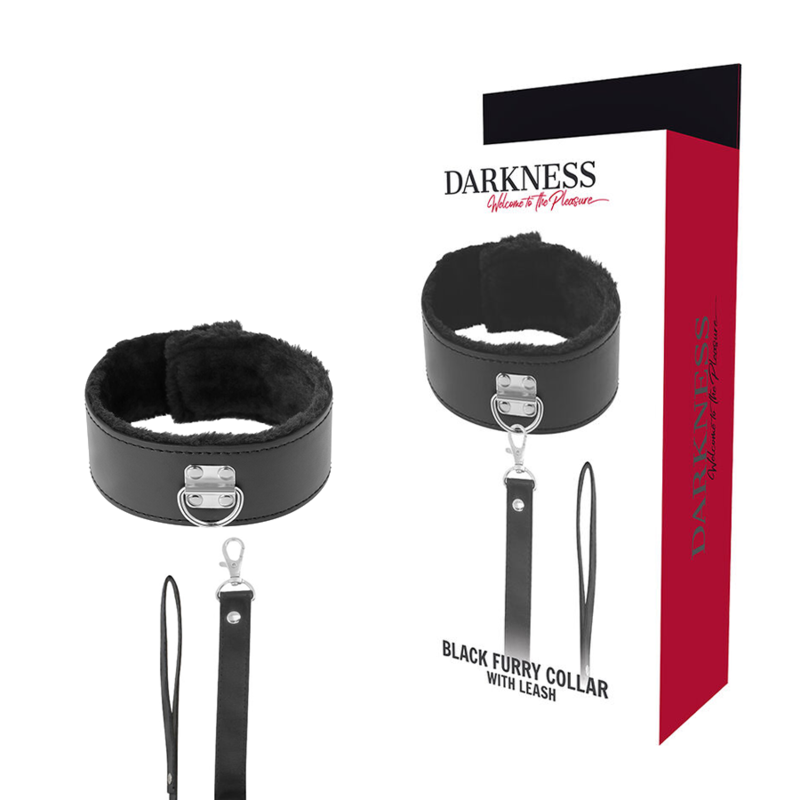 DARKNESS BONDAGE – Gefüttertes Halsband mit Titankette