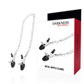 DARKNESS Nippelklemmen – Metall mit Kette, verstellbar