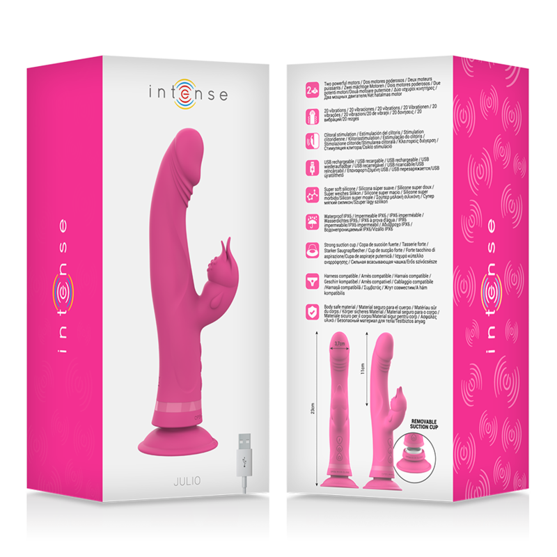 INTENSE Julio – Rabbit-Vibrator aus Silikon, rosa