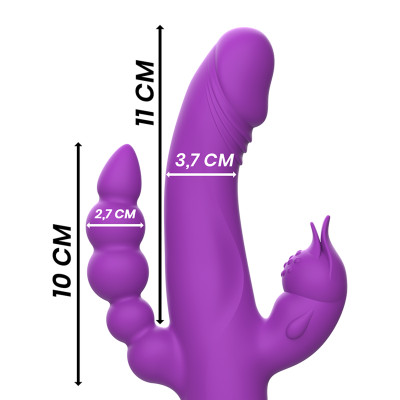 INTENSE – VIBRATEUR EN SILICONE CASANOVA RABBIT TRIPLE MOTEUR VIOLET