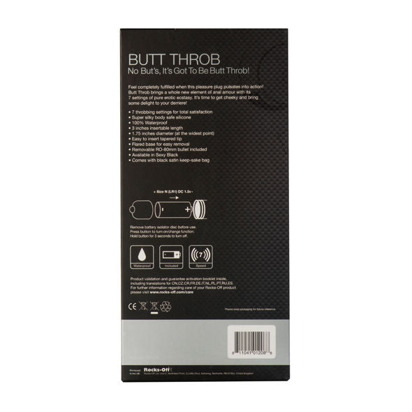 ROCKS-OFF Butt Throb – Stimulateur  p-point 7 vitesses noir
