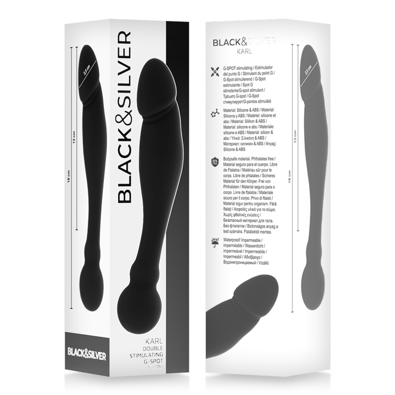 BLACK&SILVER – DILDO STIMOLANTE DEL PUNTO G KARL 18 CM